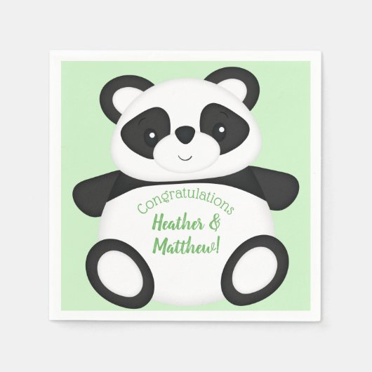 Serviette En Papier Baby shower Panda Bear (Devant)