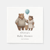 Serviette En Papier Baby Shower Paper  for Boy Blue Balloon Teddy Bear (Devant)