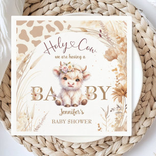 Serviette En Papier Baby Shower Papier Holy Cow Bohème Genre Neutre