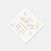 Serviette En Papier Baby shower papillon (Coin)