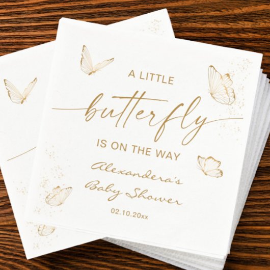 Serviette En Papier Baby shower papillon