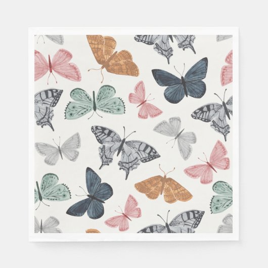 Serviette En Papier Baby shower papillon Boho Napkin (Devant)
