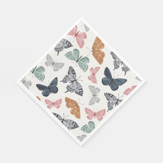 Serviette En Papier Baby shower papillon Boho Napkin (Coin)