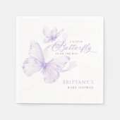Serviette En Papier Baby shower papillon délicé violet (Devant)