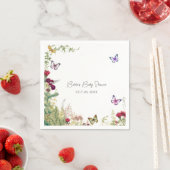 Serviette En Papier Baby shower papillon fleur sauvage (En situation)