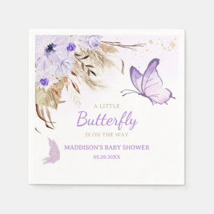 Serviette En Papier Baby Shower Papillon Floral