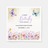 Serviette En Papier Baby shower papillon pourpre Baby (Devant)