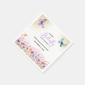Serviette En Papier Baby shower papillon pourpre Baby (Coin)