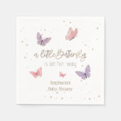 Serviette En Papier Baby shower Papillon sur le chemin (Devant)