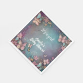 Serviette En Papier Baby shower papillon violet (Coin)