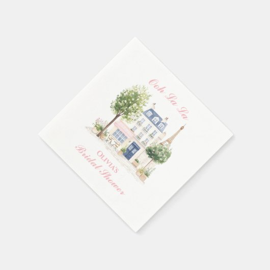 Serviette En Papier Baby Shower Parisien Café de Paris (Coin)