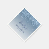 Serviette En Papier Baby shower Parties scintillant bleu (Coin)