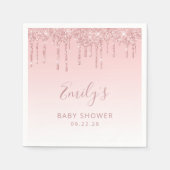 Serviette En Papier Baby shower Parties scintillant rose (Devant)