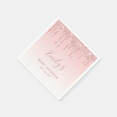Serviette En Papier Baby shower Parties scintillant rose (Coin)