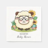 Serviette En Papier Baby shower Pastel Cute Sheep (Devant)