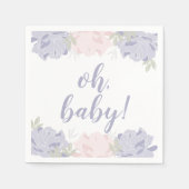 Serviette En Papier Baby shower Pastel Pink & Purple Peonies (Devant)