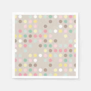 Serviette En Papier Baby shower Pastel Polka Dot