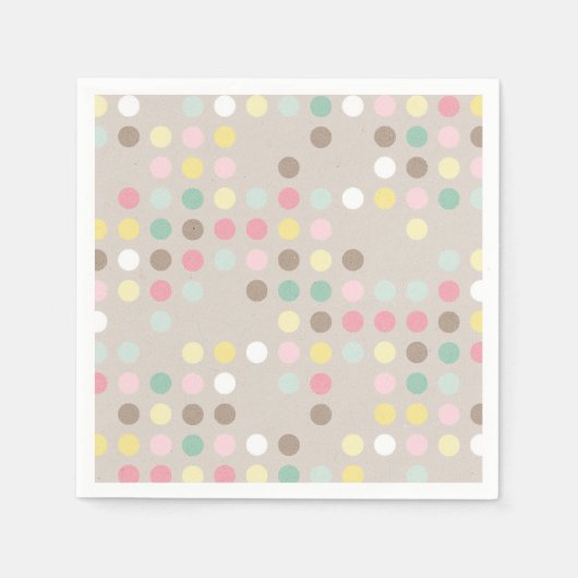Serviette En Papier Baby shower Pastel Polka Dot (Devant)