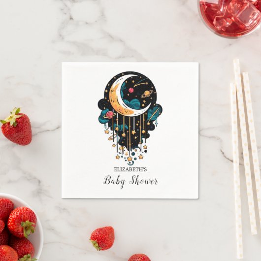 Serviette En Papier Baby shower Pastel Stars Enchanté (En situation)