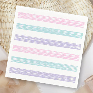 Serviette En Papier Baby shower Pastel Stripe