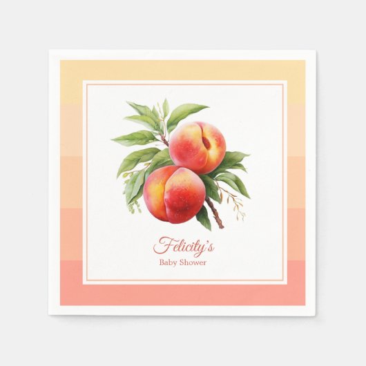 Serviette En Papier Baby shower Peach Fuzz (Devant)