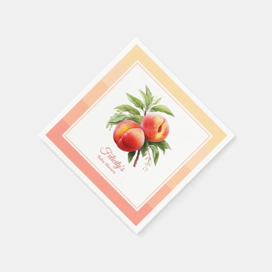 Serviette En Papier Baby shower Peach Fuzz (Coin)