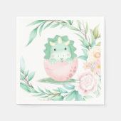 Serviette En Papier Baby shower Peony vert rose (Devant)