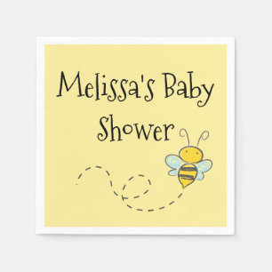 Serviette En Papier Baby shower personnalisé d'abeille de miel