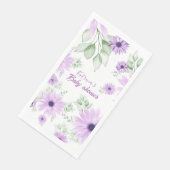 Serviette En Papier Baby shower personnalisé de fleurs d'aquarelle vio (Coin)