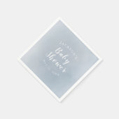 Serviette En Papier Baby shower personnalisé Dusty Blue Watercolor (Coin)