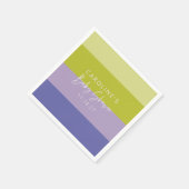 Serviette En Papier Baby shower personnalisé mou violet vert bande (Coin)