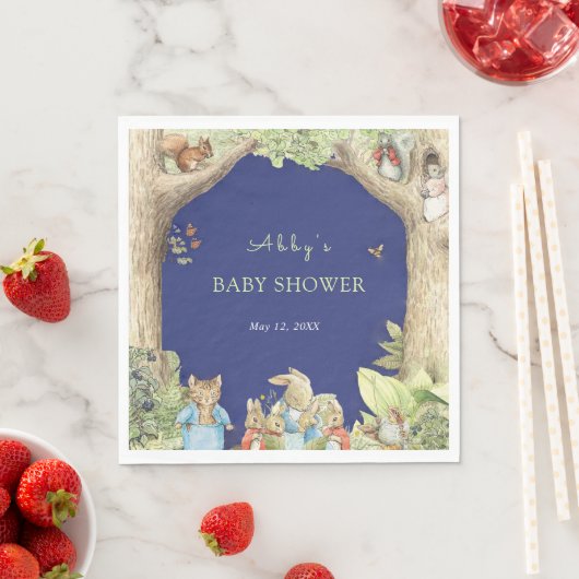 Serviette En Papier Baby shower Peter the Rabbit Forest Friends (En situation)