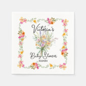 Serviette En Papier Baby shower petit bouquet Fleur sauvage (Devant)
