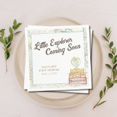 Serviette En Papier Baby shower petit explorateur personnalisé serviet
