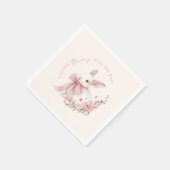 Serviette En Papier Baby Shower Petit Lapin Rose (Coin)