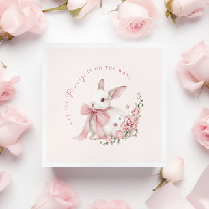 Serviette En Papier Baby Shower Petit Lapin Rose