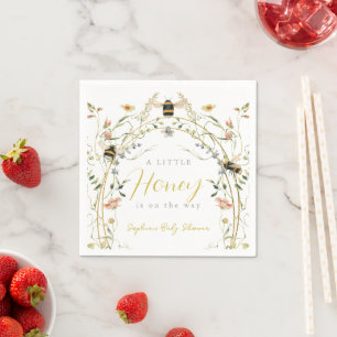 Serviette En Papier Baby Shower Petite Abeille Fleur Sauvage