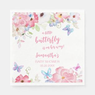 Serviette En Papier Baby Shower Petite Papillon Floral