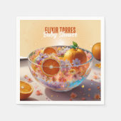 Serviette En Papier Baby shower photo Whimsical Orange (Devant)