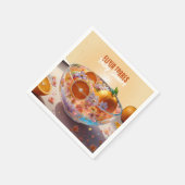 Serviette En Papier Baby shower photo Whimsical Orange (Coin)