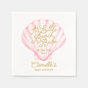Serviette En Papier Baby shower Pink Little Beach Babe