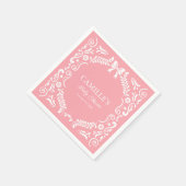 Serviette En Papier Baby shower Pink Papel Picado (Coin)