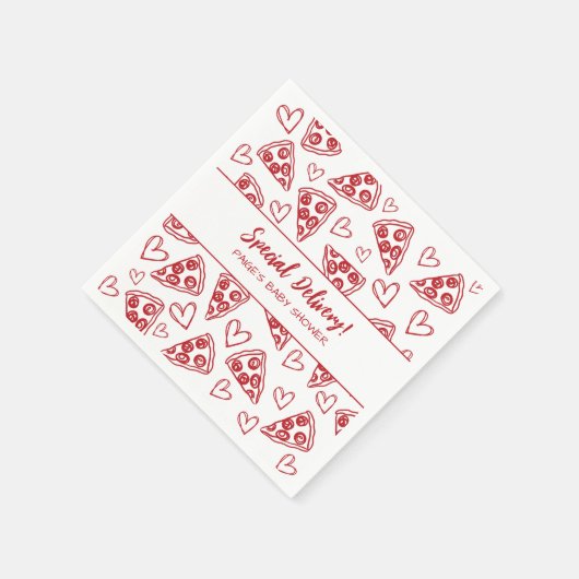 Serviette En Papier Baby shower Pizza Party Livraison spéciale italien (Coin)