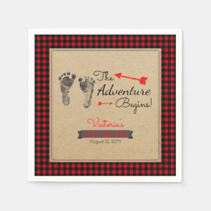 Serviette En Papier Baby shower Plaid de bison de bûcheron