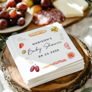 Serviette En Papier Baby Shower Planches et Biberons Charcuterie