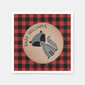 Serviette En Papier Baby shower plat Raccoon Lumberjack serviettes (Devant)