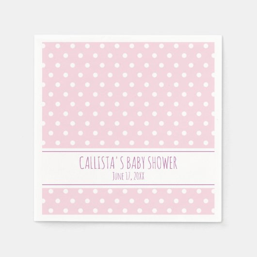 Serviette En Papier Baby shower Pointe rose personnalisé (Devant)