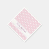 Serviette En Papier Baby shower Pointe rose personnalisé (Coin)