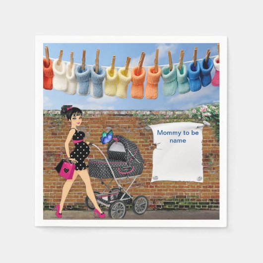 Serviette En Papier Baby shower Polka-Dot (Devant)