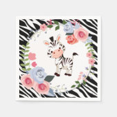 Serviette En Papier Baby shower Poster de animal Cute Zebra (Devant)
